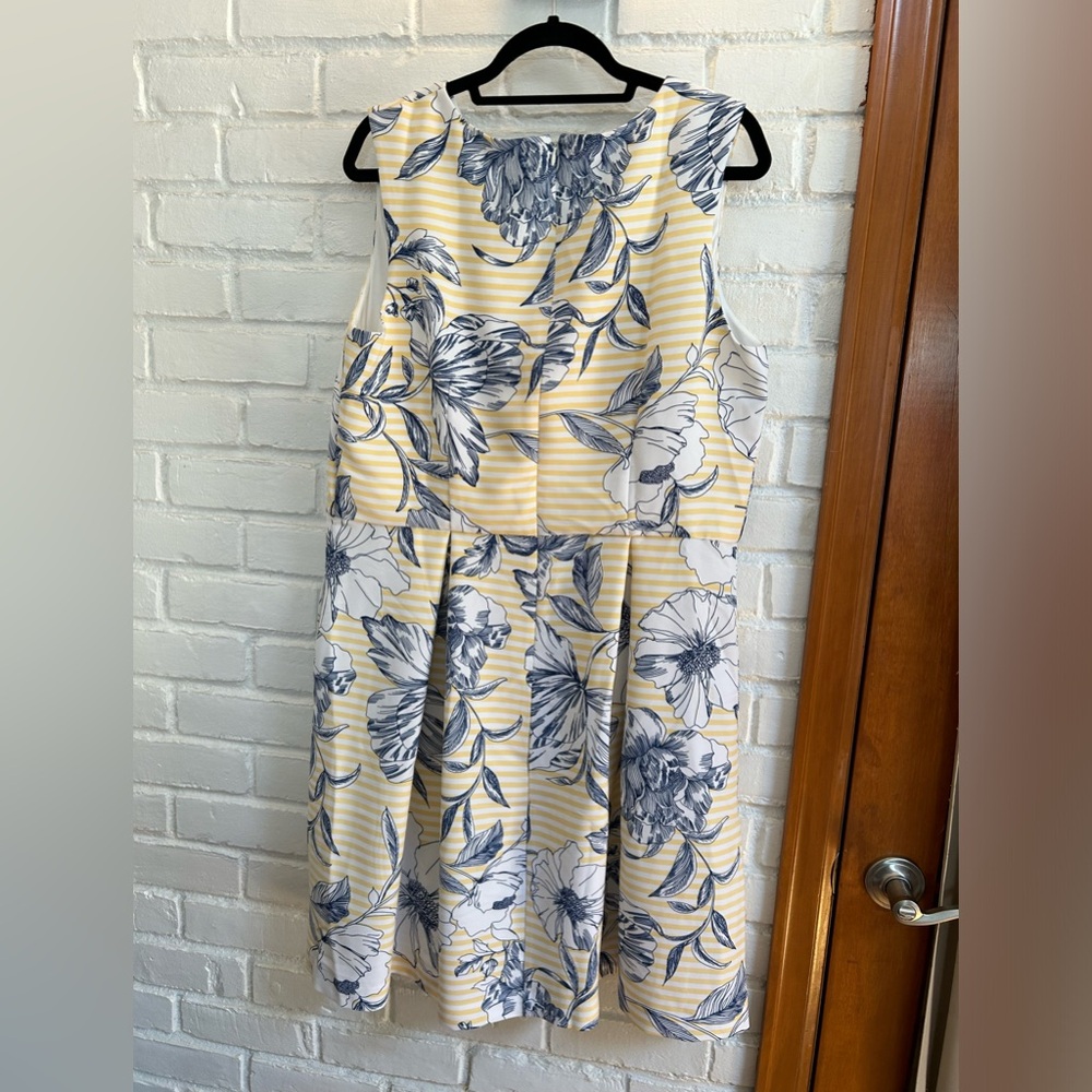 Navy and yellow floral dress